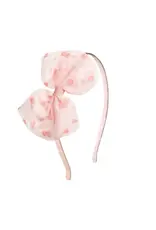 Sweet Wink- Flocked Heart Valentine's Day Tulle Bow Headband