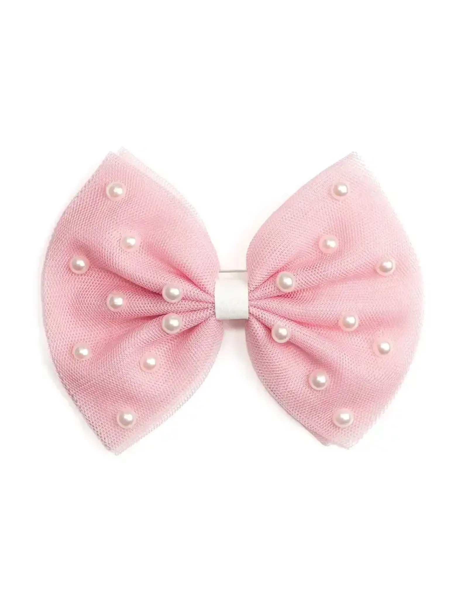Sweet Wink- Pretty Pearl Tulle Bow Clip