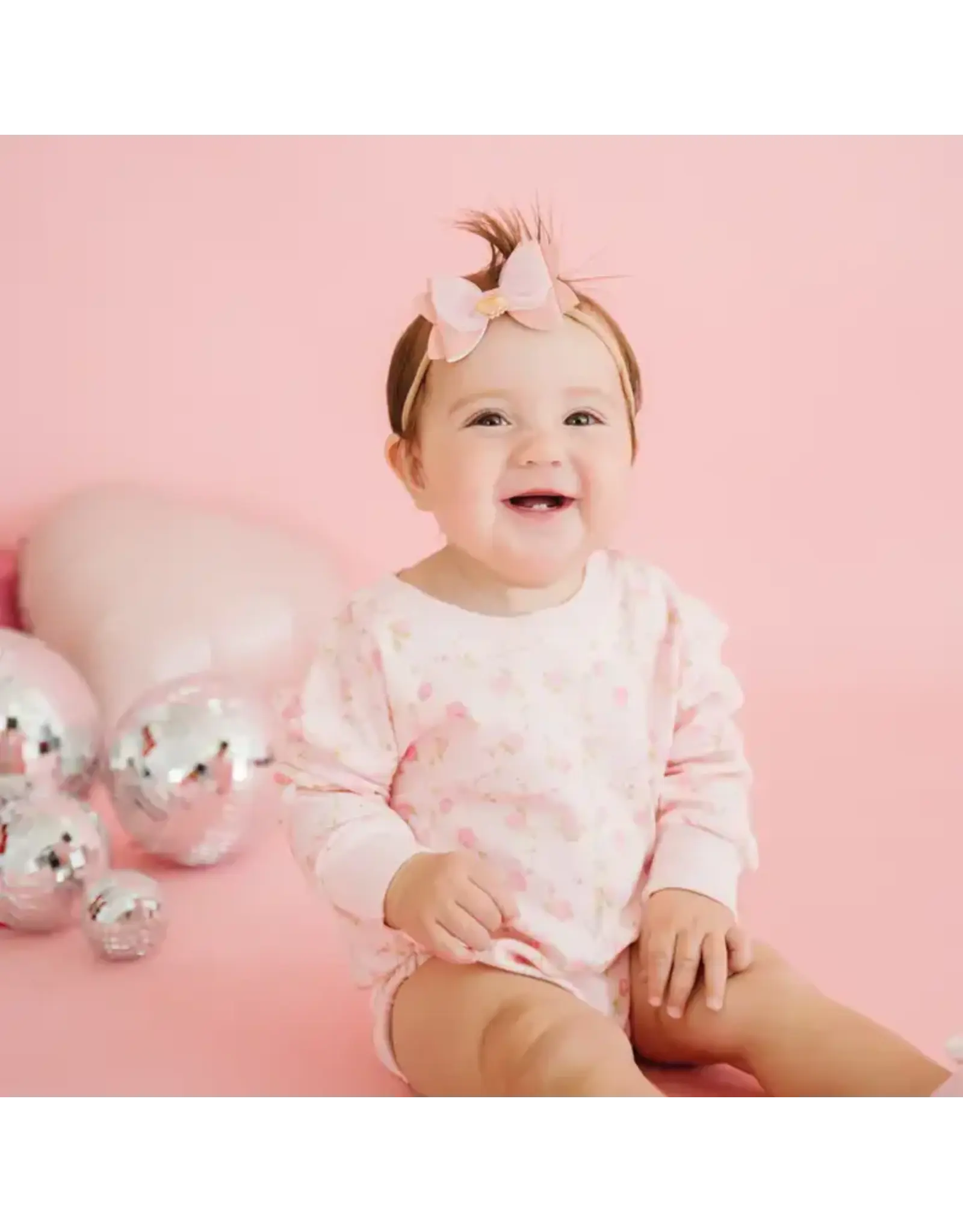 Sweet Wink- Pink Rose L/S Romper