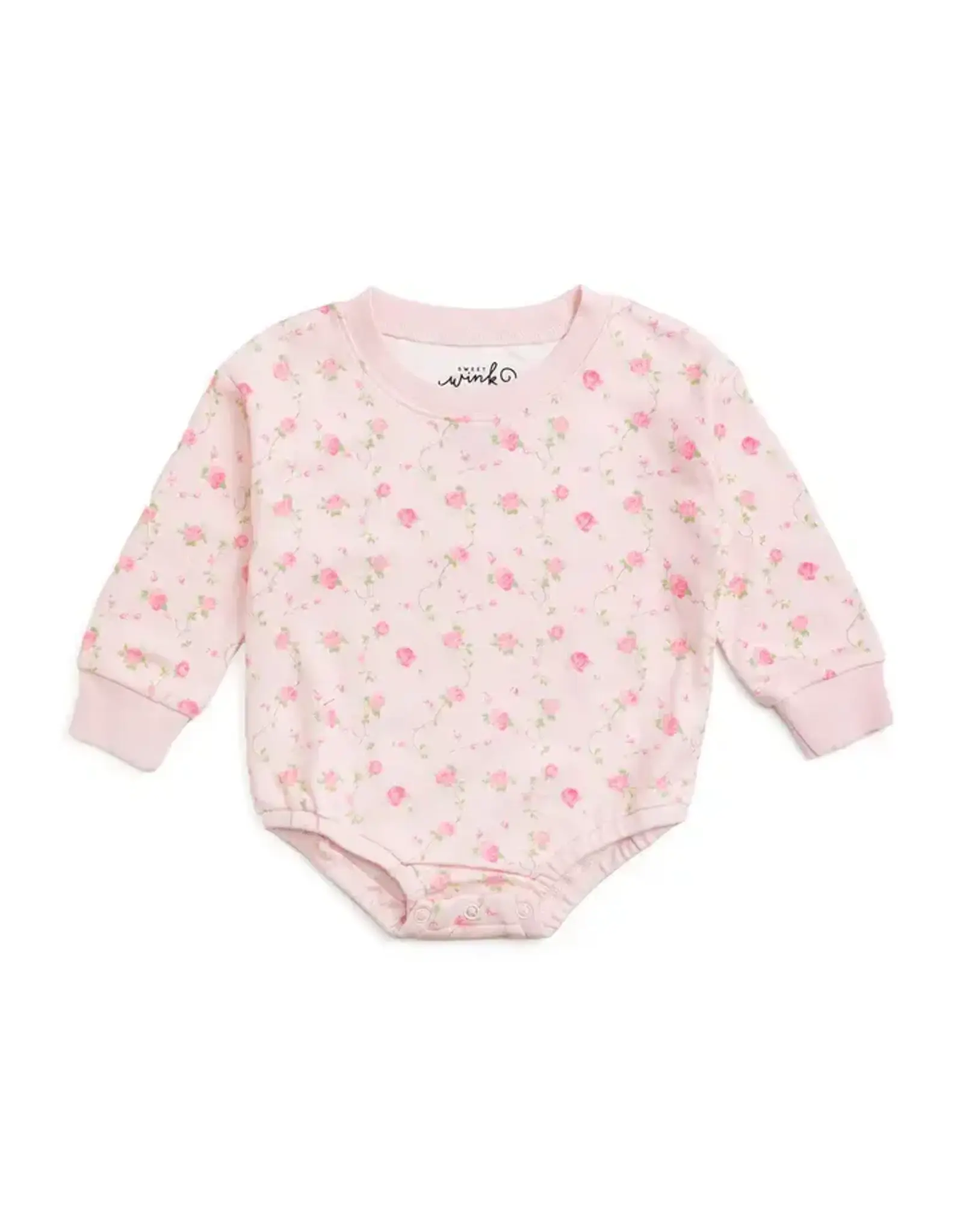 Sweet Wink- Pink Rose L/S Romper