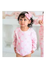 Sweet Wink- Bow Trellis L/S Romper: Ballet