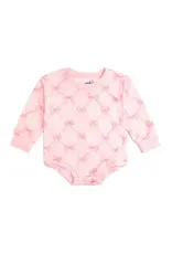 Sweet Wink- Bow Trellis L/S Romper: Ballet