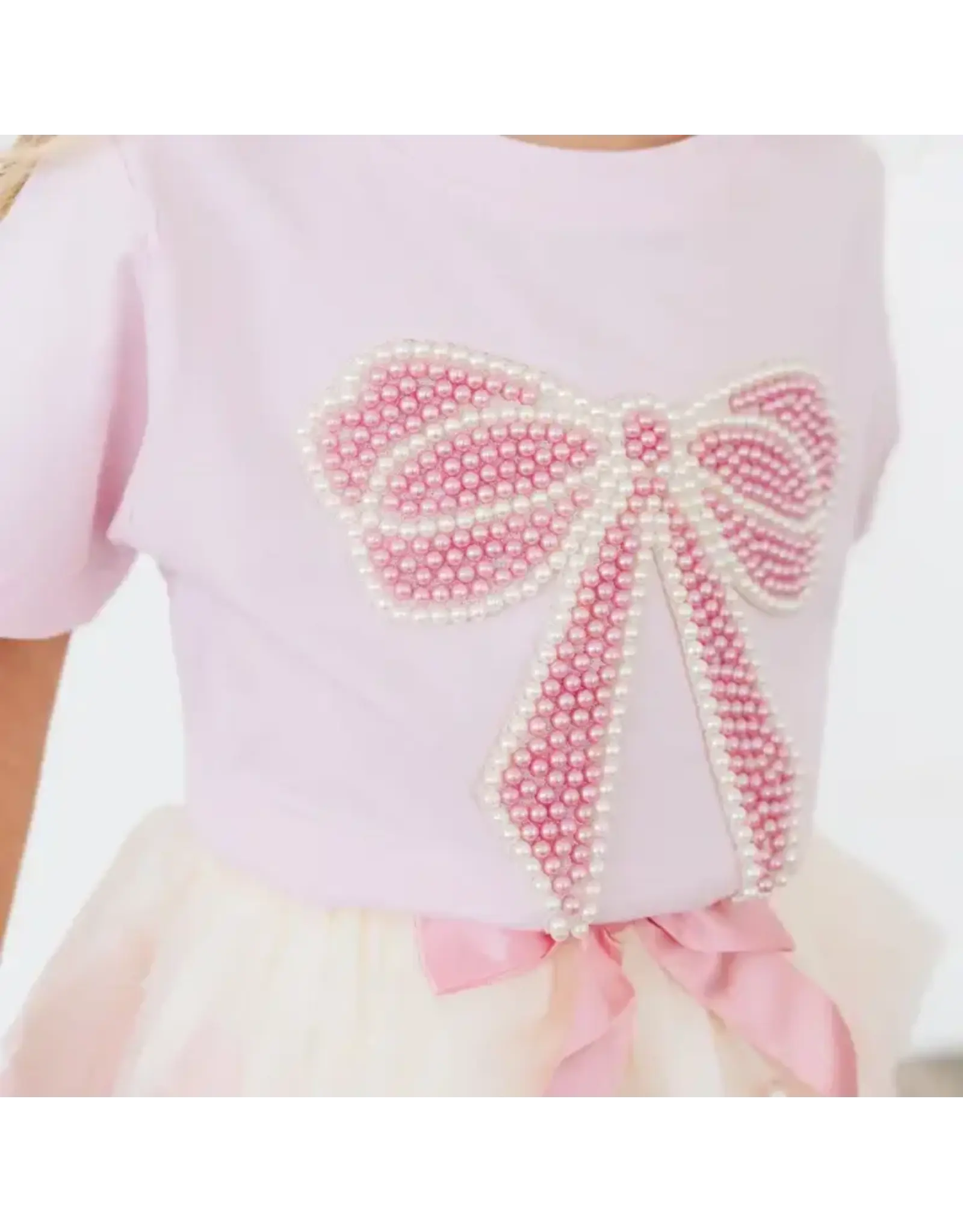 Sweet Wink- Pearl Bow Patch S/S T-Shirt: Ballet
