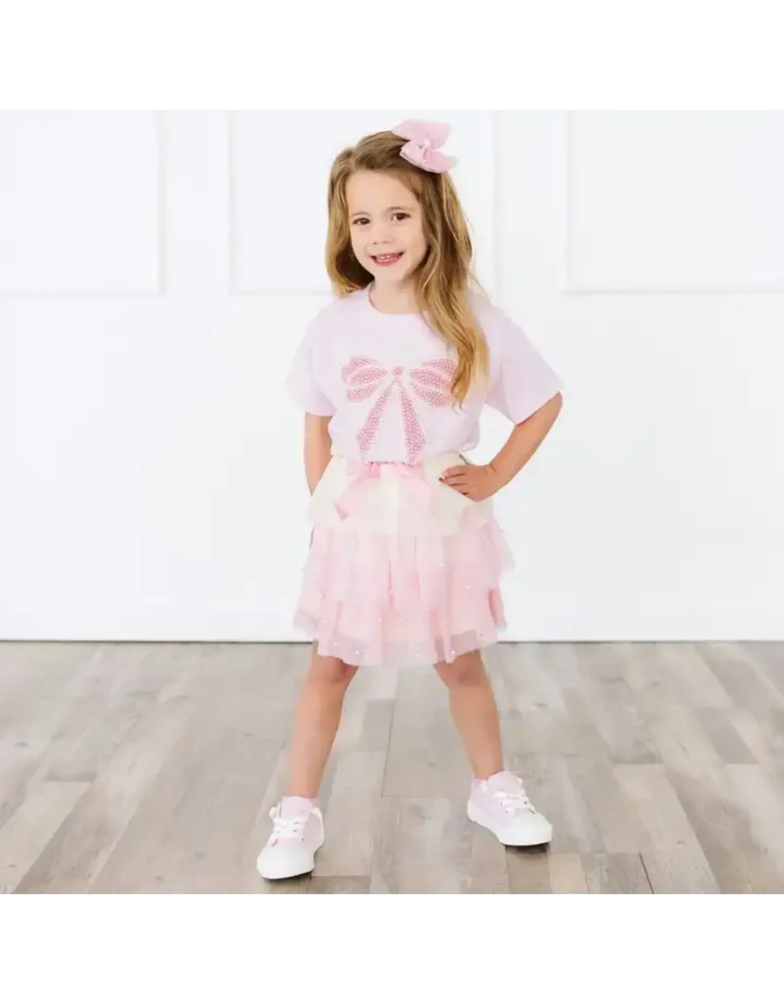 Sweet Wink- Pearl Bow Patch S/S T-Shirt: Ballet