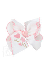 Beyond Creations Beyond Creations- 5.5" Heart Embroidered Crochet Edge Knot Bow
