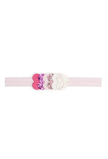 Sweet Wink- Pink Hearts Soft Headband