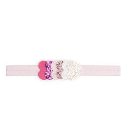 Sweet Wink- Pink Hearts Soft Headband