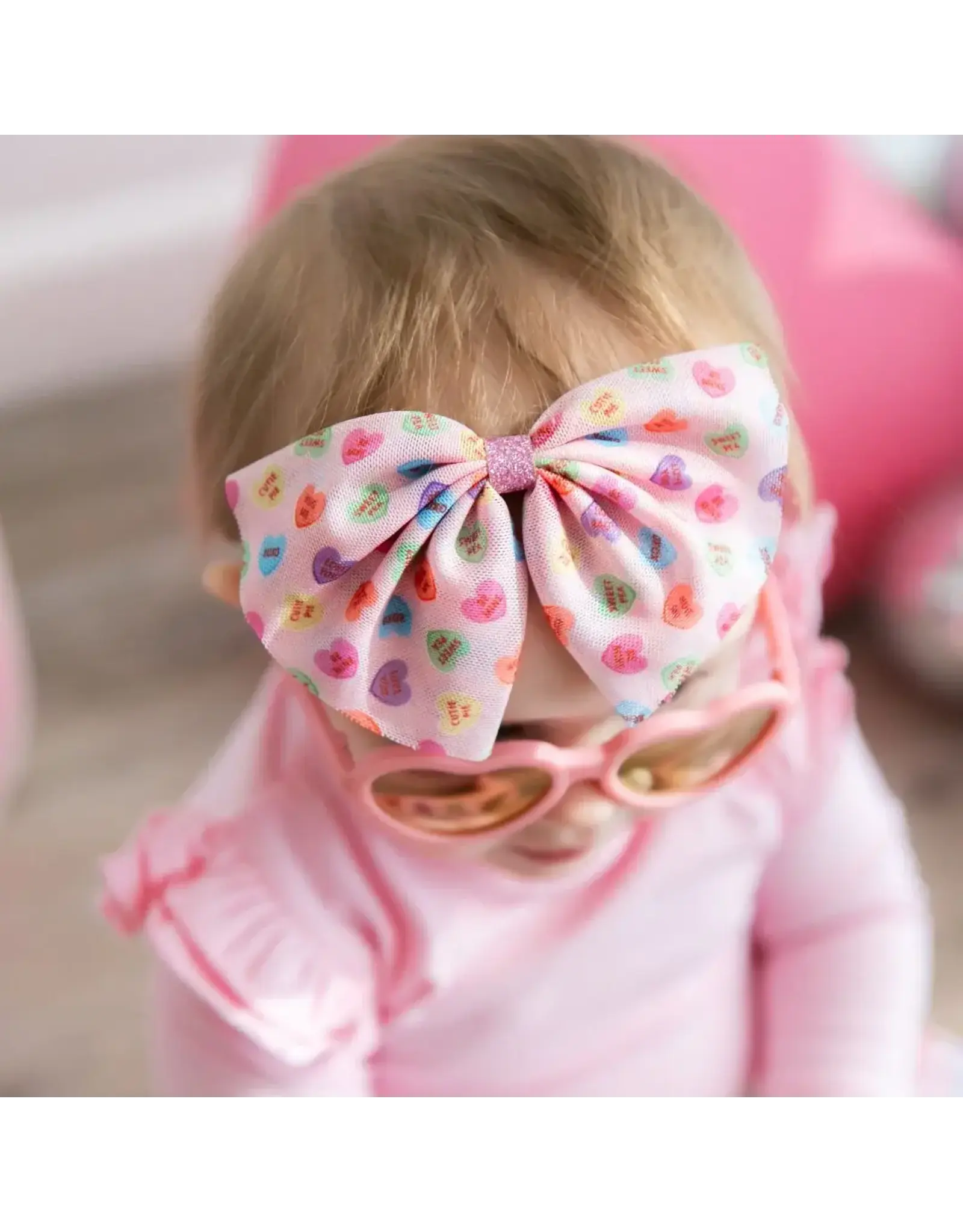 Sweet Wink- Candy Hearts Baby Tulle Bow Headband