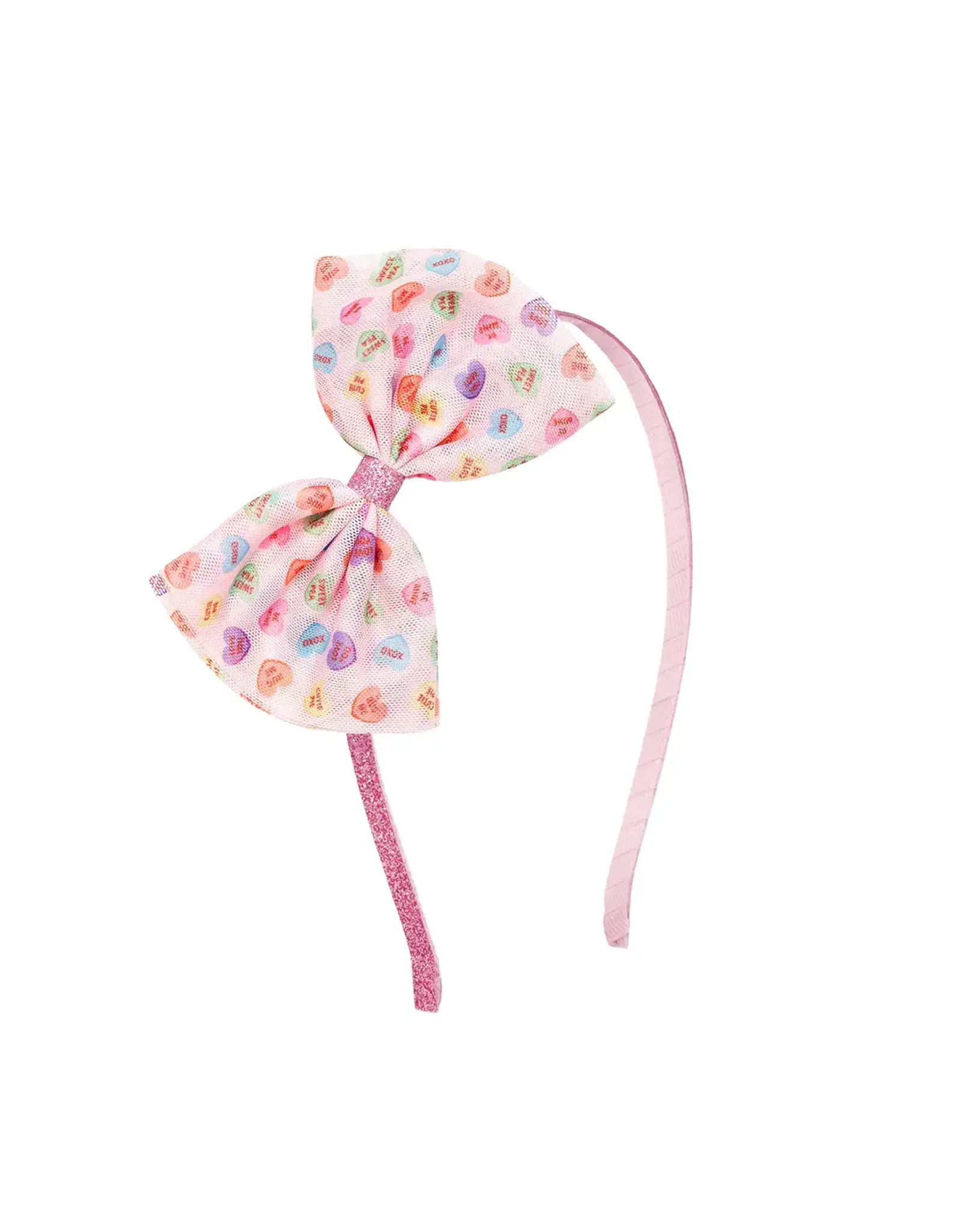 Sweet Wink- Candy Hearts Tulle Bow Headband