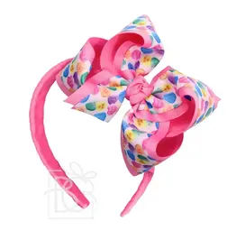 Beyond Creations Beyond Creations- Hot Pink Candy Heart 5.5 XL Layered Bow on HB