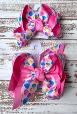 Beyond Creations Beyond Creations- Hot Pink Candy Heart Layered Bow