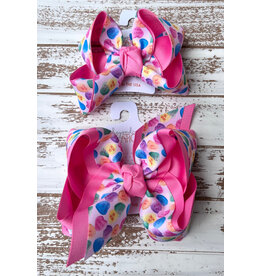 Beyond Creations Beyond Creations- Hot Pink Candy Heart Layered Bow