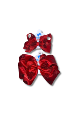 Wee Ones- Valentine Taffeta Glitter Red Heart Bow