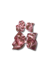 Wee Ones- Valentine Taffeta Glitter Pearl Heart Bow