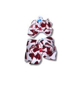 Wee Ones- Valentine Taffeta Glitter Heart Bow