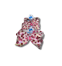 Wee Ones- Valentine Sequin Red and Pink Heart Bow