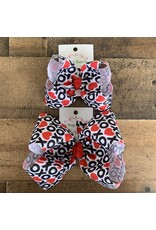 One Stop Bow Shop One Stop- Heart Tac Toe Printed Knot Bow