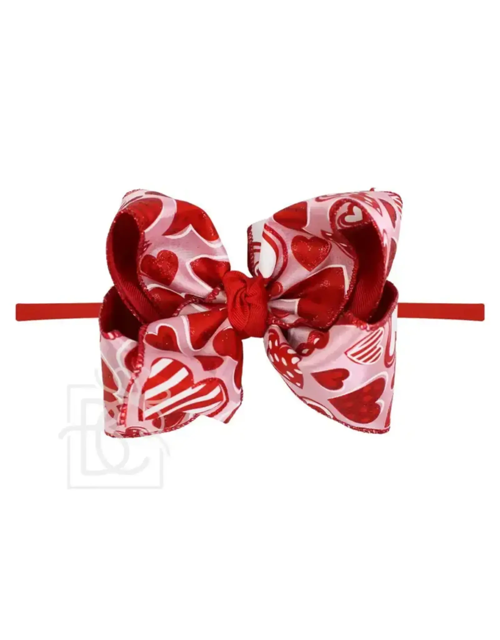 Beyond Creations Beyond Creations- Red Valentines Heart 5.5 XL Layered Bow on 1/4 HB