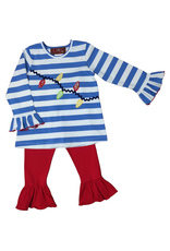 Millie Jay Millie Jay- Christmas Lights Appl Ruffle Pant Set