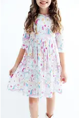 Mila & Rose Mila & Rose- Rainbow Vibes 3/4 Sleeve Pocket Twirl Dress