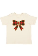 Sweet Wink Sweet Wink- Christmas Plaid Bow S/S Natural TShirt