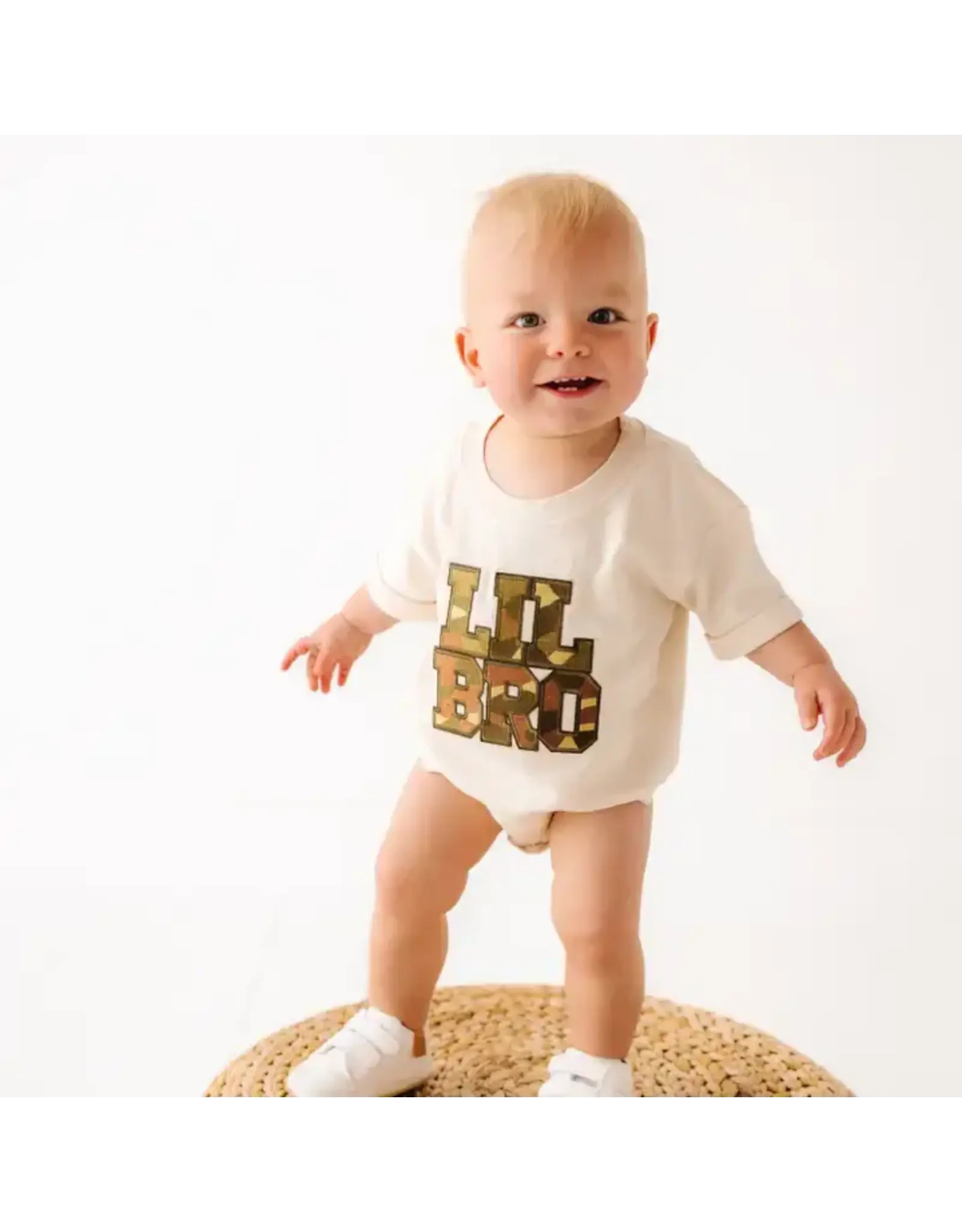 Sweet Wink Sweet Wink- Lil Bro Camo Patch S/S Romper