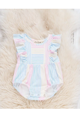Sunshine Sway Striped Ruffle Romper