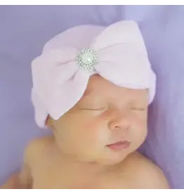 ILYBEAN Ilybean- Pink Bow w/ Pearl Center Beanie