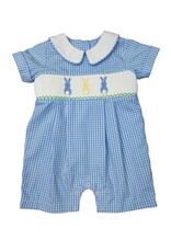 Three Sisters Three Sisters- Bunny Hop Smocked Boys Romper