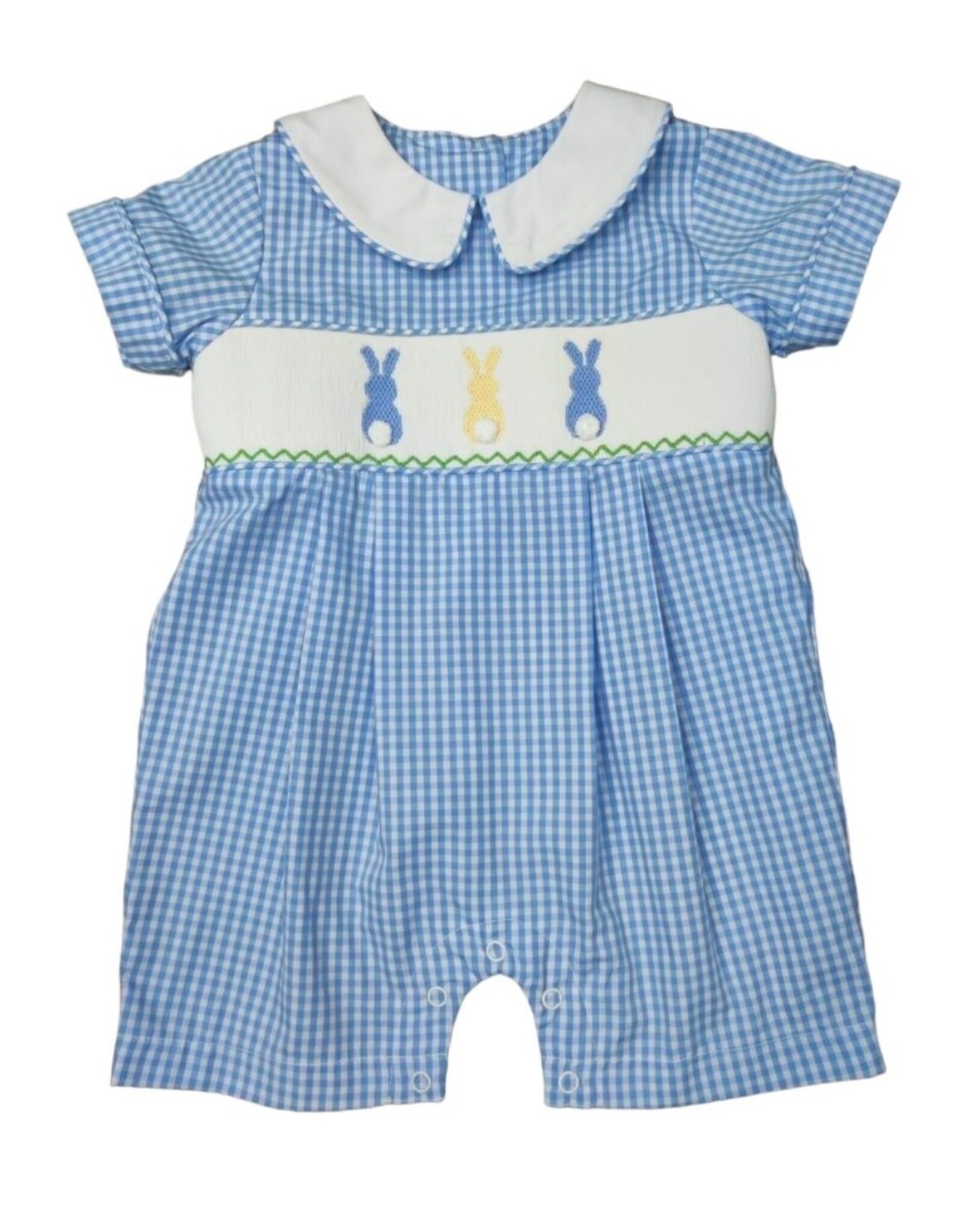 Three Sisters Three Sisters- Bunny Hop Smocked Boys Romper