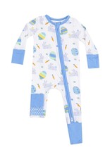 Angel Dear Angel Dear- Blue Easter Bunnies Two-Way Zipper Romper