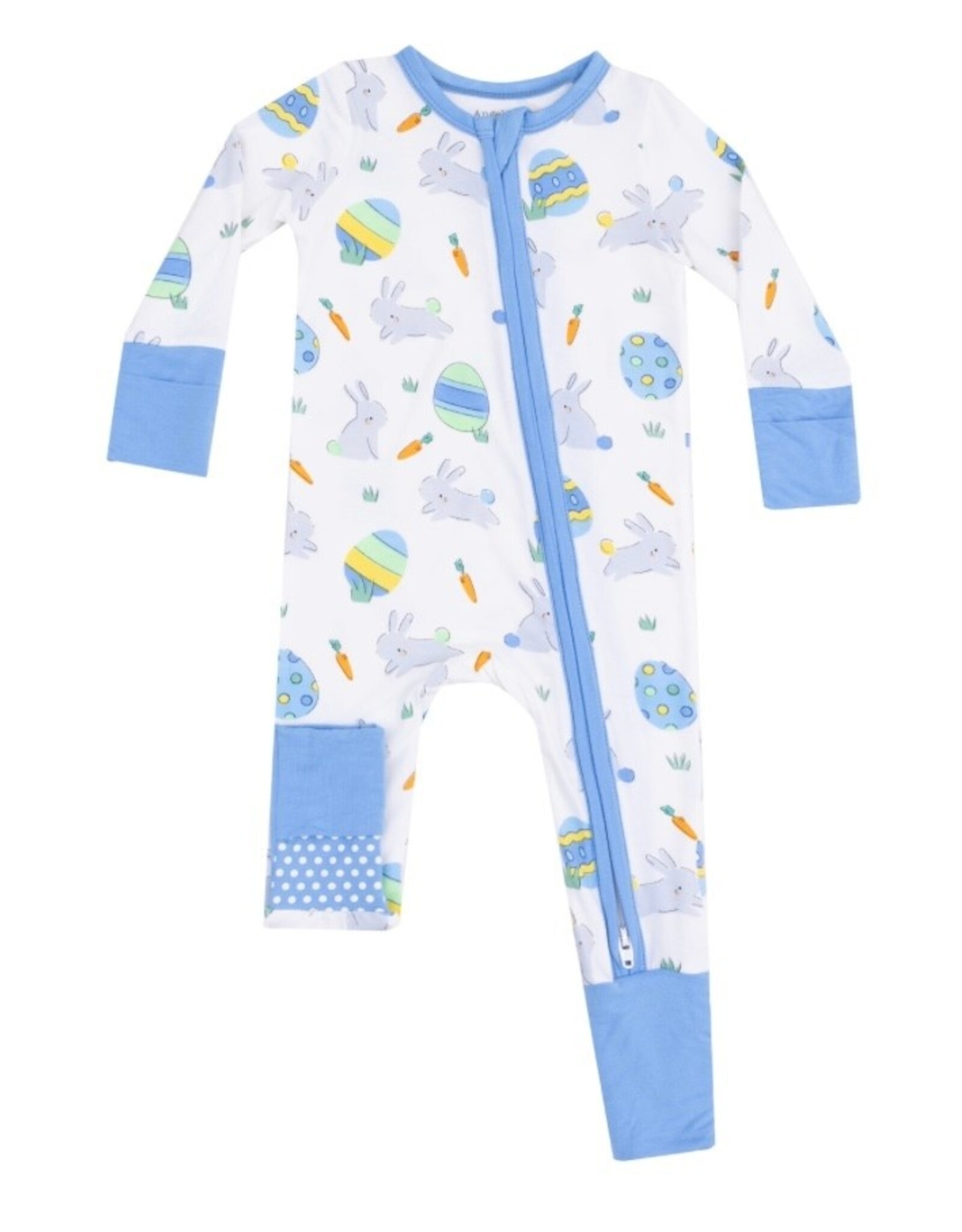 Angel Dear Angel Dear- Blue Easter Bunnies Two-Way Zipper Romper