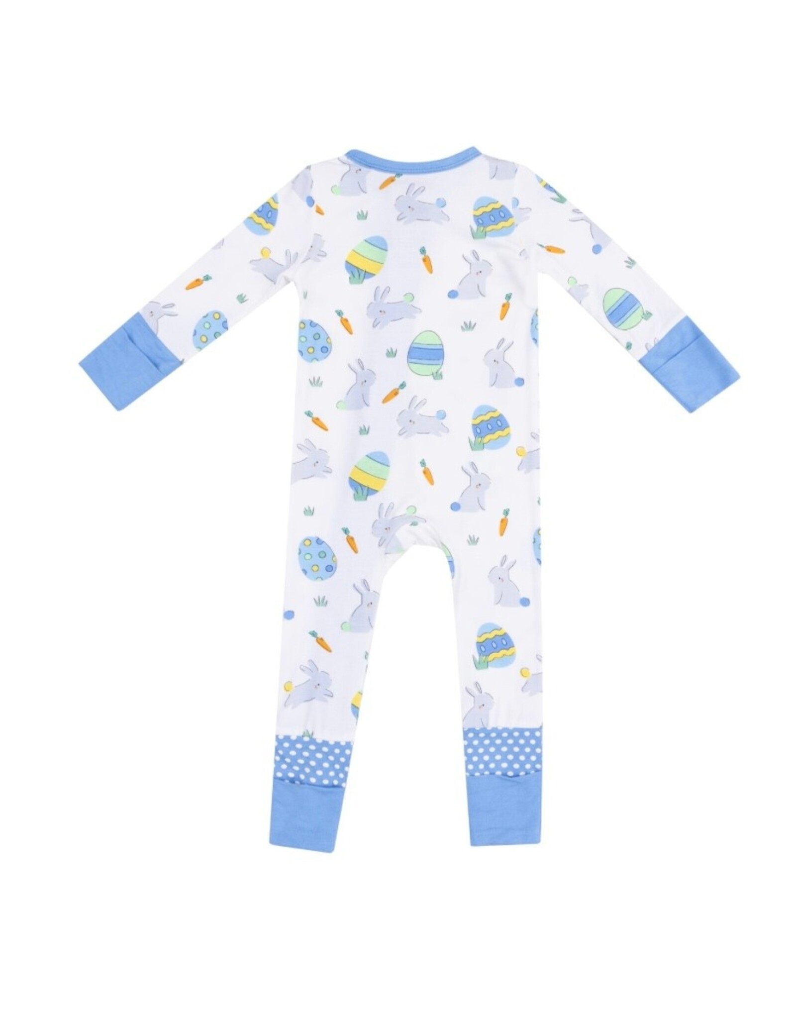 Angel Dear Angel Dear- Blue Easter Bunnies Two-Way Zipper Romper