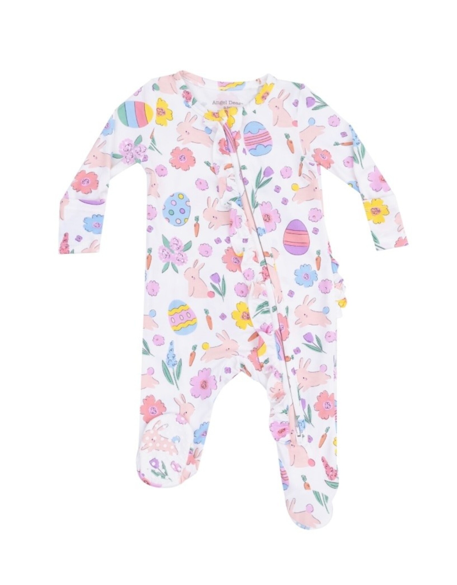 Angel Dear Angel Dear- Pink Easter Bunnies Two-Way Ruffle Pink Footie