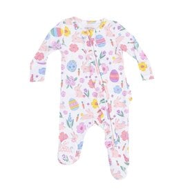 Angel Dear Angel Dear- Pink Easter Bunnies Two-Way Ruffle Pink Footie