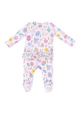 Angel Dear Angel Dear- Pink Easter Bunnies Two-Way Ruffle Pink Footie