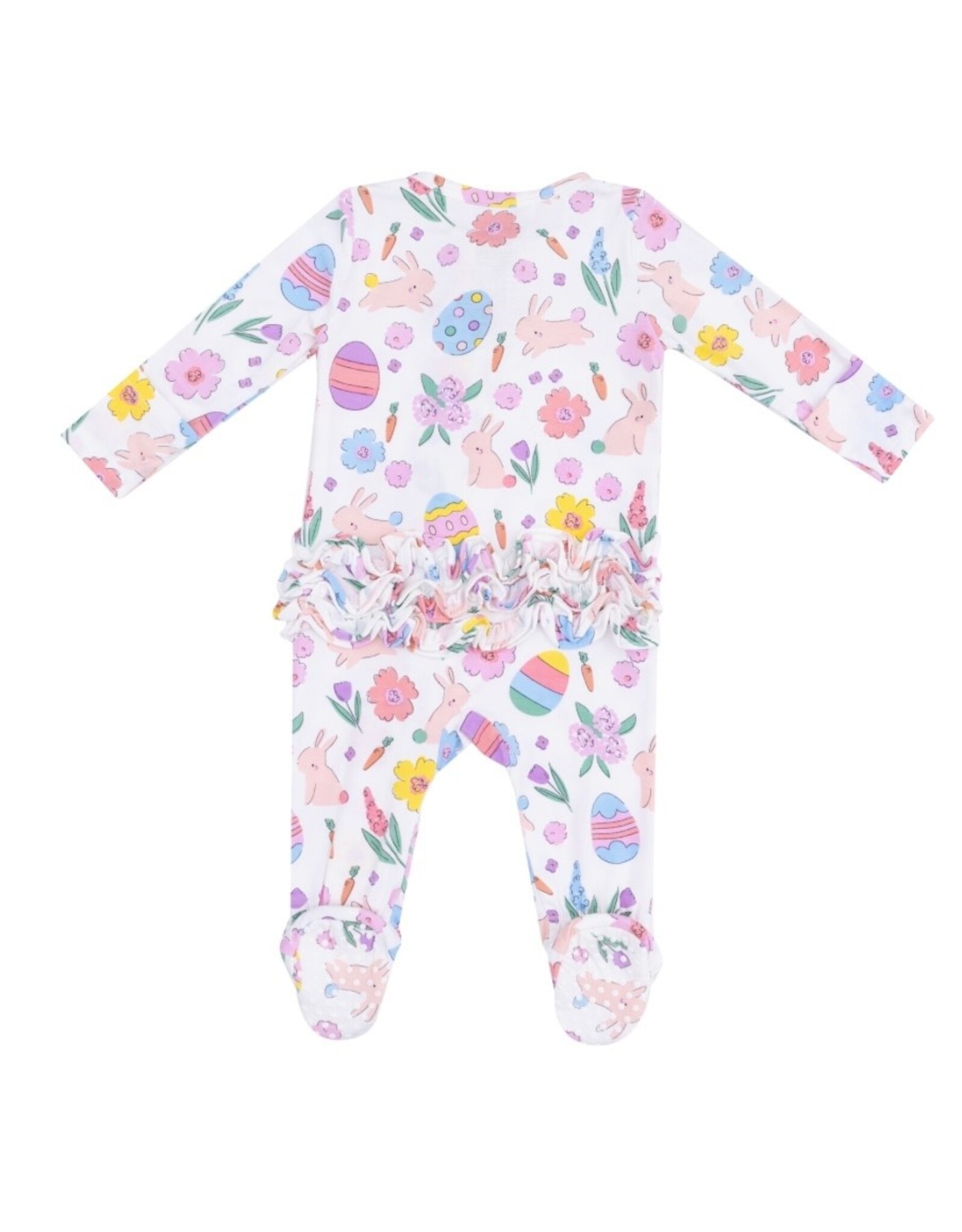 Angel Dear Angel Dear- Pink Easter Bunnies Two-Way Ruffle Pink Footie