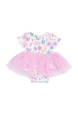 Angel Dear Angel Dear- Pink Bunnies S/S Tutu Bodysuit Dress