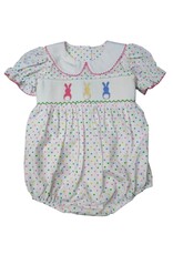 Three Sisters Three Sisters- Bunny Hop Smocked Bubble w/Tie
