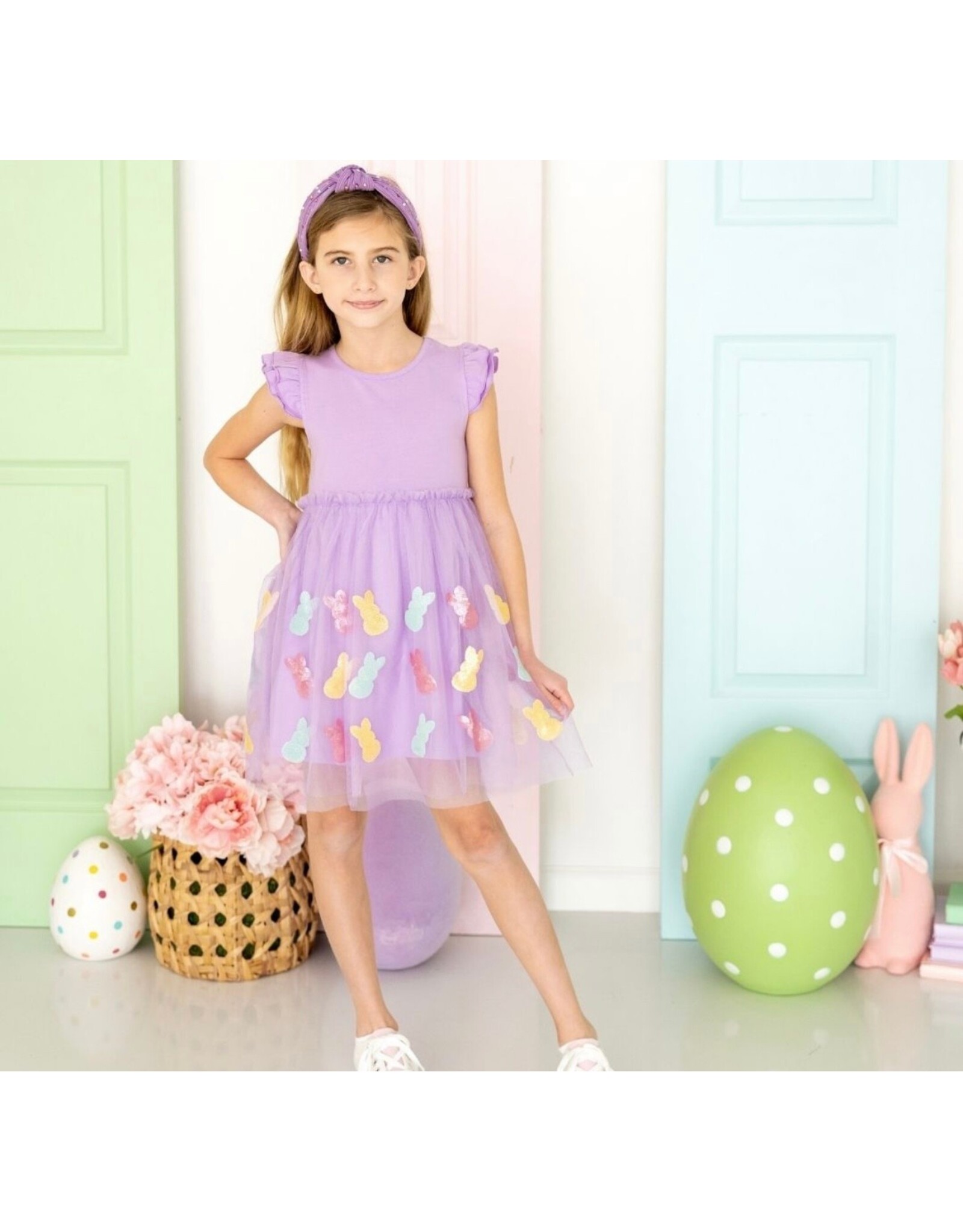 Sweet Wink- Easter Peeps Flutter Sleeve Tutu Dress