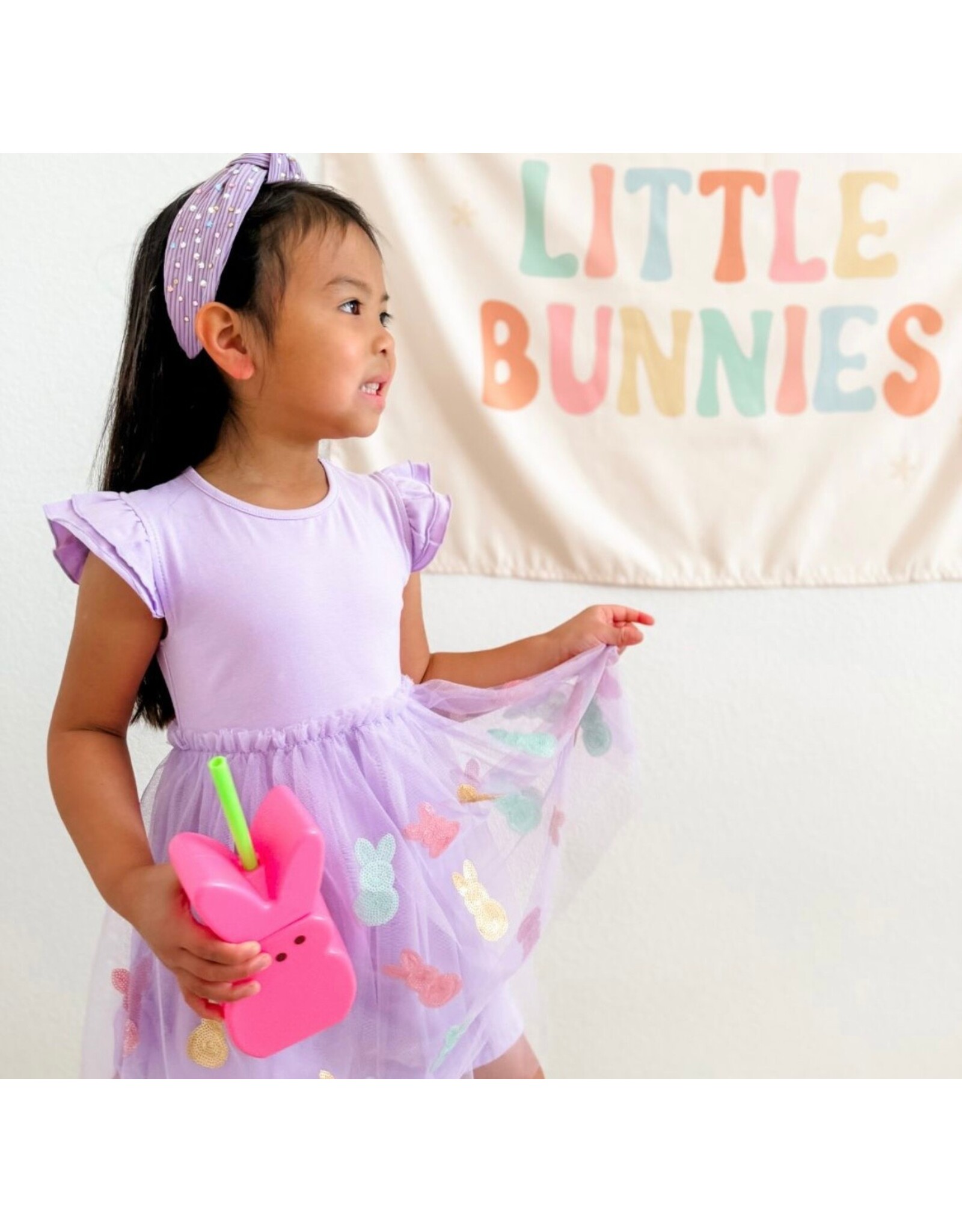 Sweet Wink- Easter Peeps Flutter Sleeve Tutu Dress