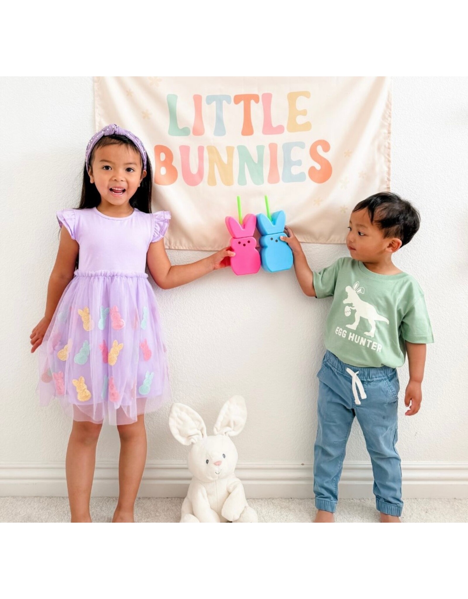 Sweet Wink- Easter Peeps Flutter Sleeve Tutu Dress