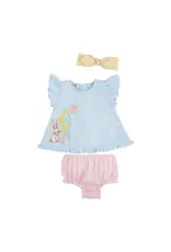 Mudpie Mud Pie- Floral Bunny Pinafore Set