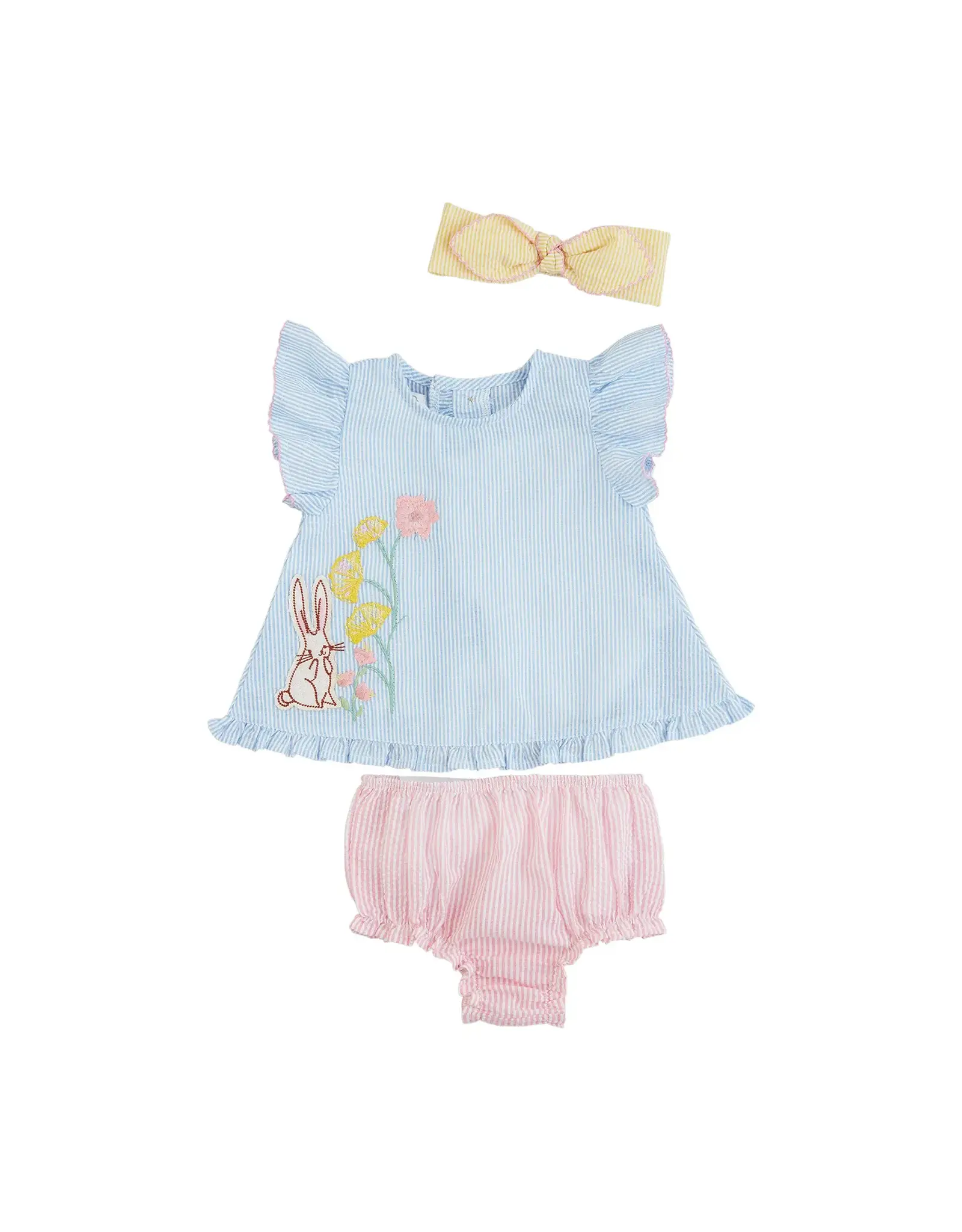 Mudpie Mud Pie- Floral Bunny Pinafore Set