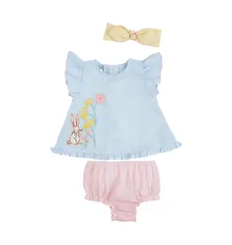 Mudpie Mud Pie- Floral Bunny Pinafore Set