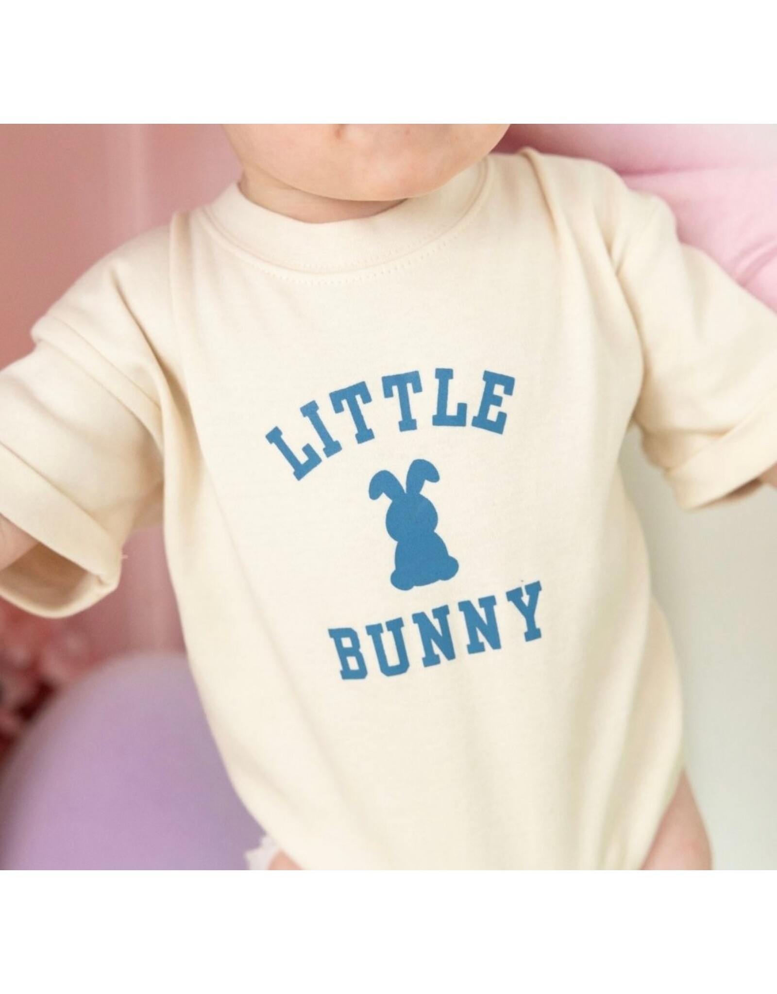 Sweet Wink- Little Bunny Steel Blue Easter S/S Romper