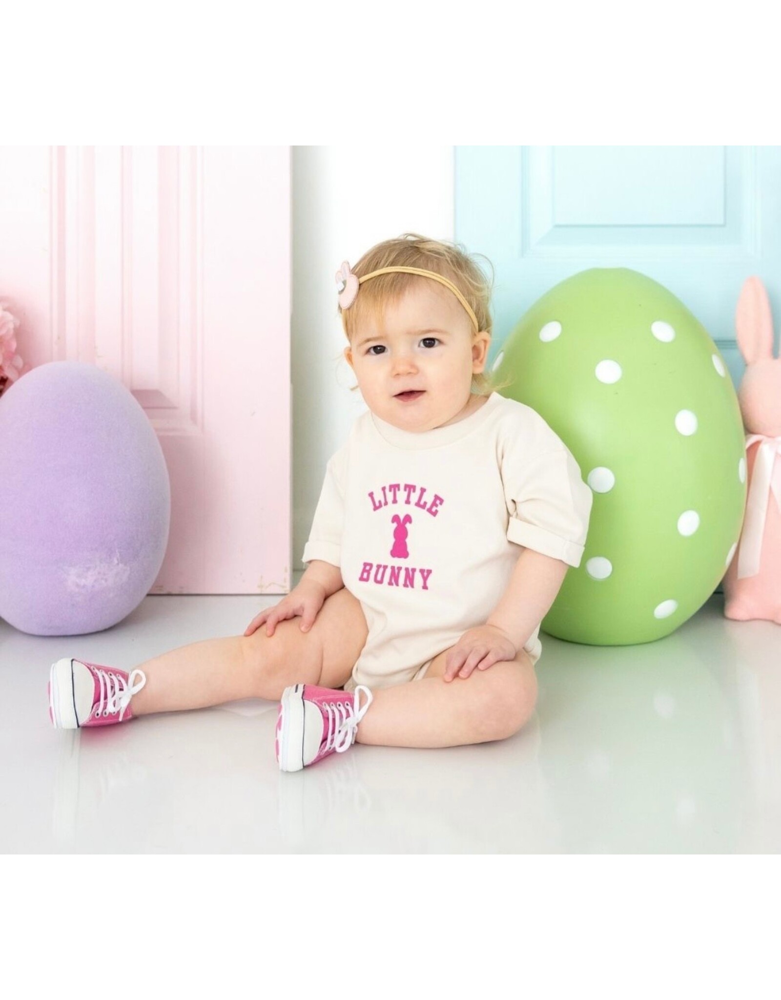 Sweet Wink- Little Bunny Rose Easter S/S Romper