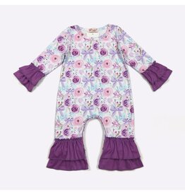 Purple Rosette Coquette Romper