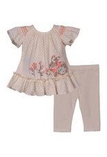 Bonnie  Jean Bonnie Jean- Ivory Smocked Bunny Legging Set