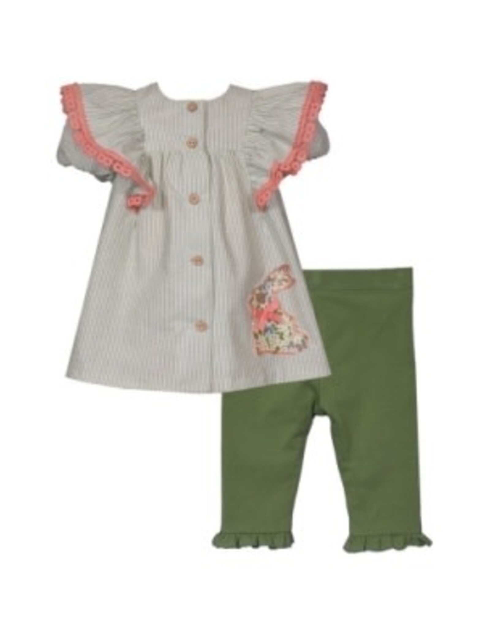 Bonnie  Jean Bonnie Jean- Green Pinafore Capri Set